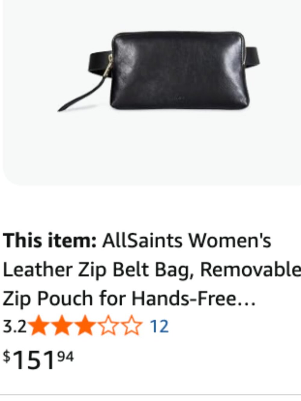 AllSaints Women's Leather Zip Belt Bag